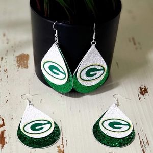 Green Bay Packers faux leather earrings!
